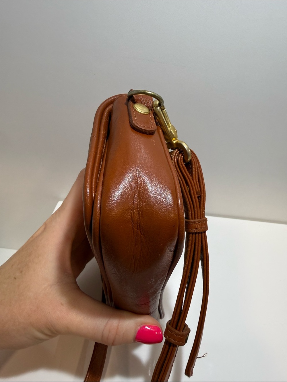 MCM Cognac Visetos Mini Crossbody Bag - Picture 3 of 7